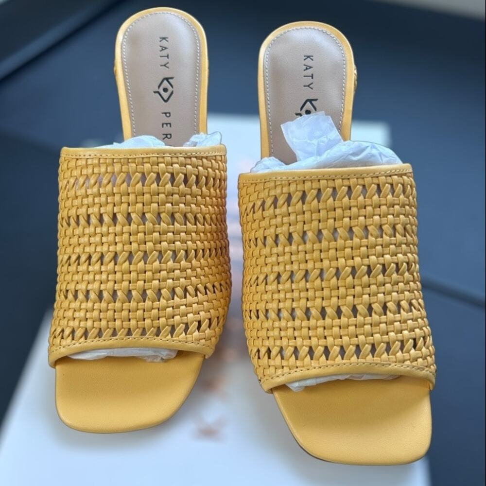 Katy Perry The Tana Woven Slide Chunky Heel Sandal Size 9.5 New in Box!